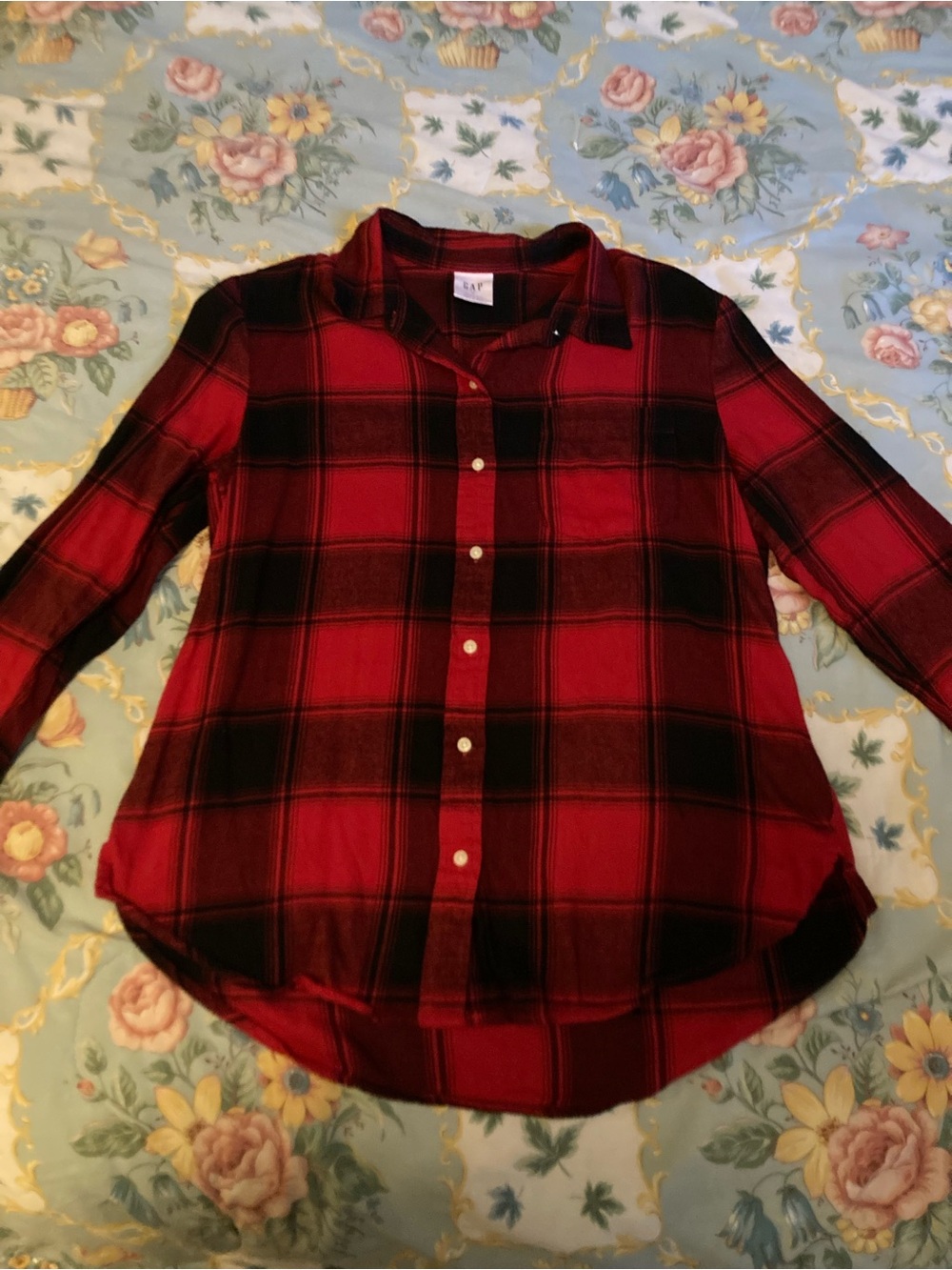 GAP Black and Red Plaid Shirt
